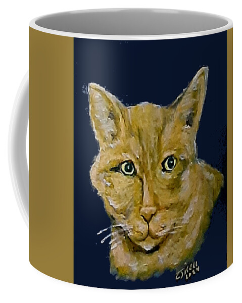 Cats Coffee Mug featuring the painting Gatto No1. by Clyde J Kell