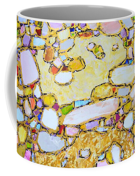 Stones Coffee Mug featuring the painting Gems and gold 3. by Iryna Kastsova