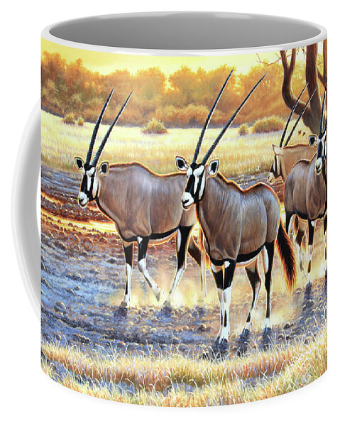 Cynthie Fisher African Coffee Mug featuring the painting Gemsbok by Cynthie Fisher