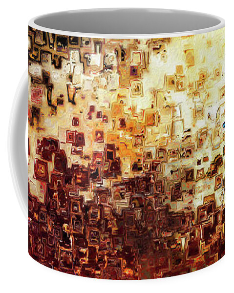 Red Coffee Mug featuring the painting Genesis. Genesis 1 3 by Mark Lawrence