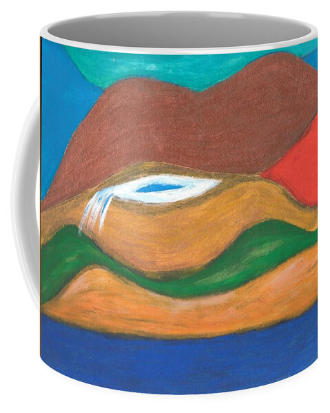 Genie Coffee Mug featuring the painting Genie Land by Esoteric Gardens KN