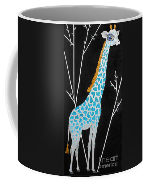 Giraffe Coffee Mug featuring the painting Gentle Giraffe by Jayne Somogy