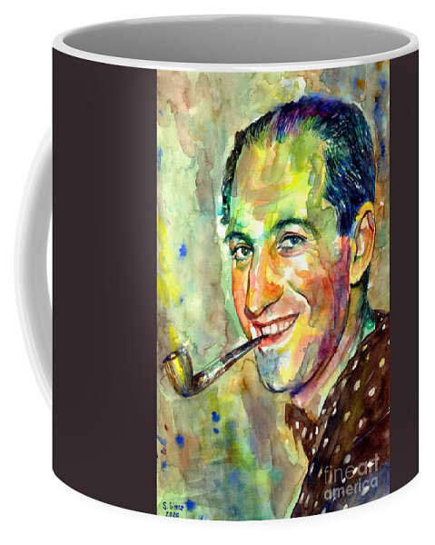 George Gershwin Coffee Mug featuring the painting George Gershwin Portrait by Suzann Sines