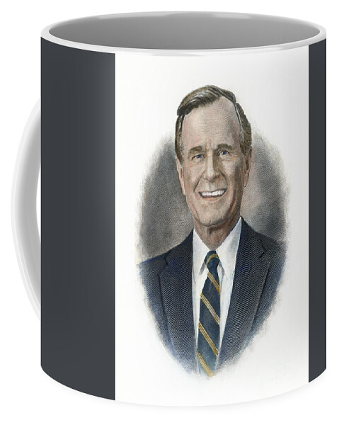 1980 Coffee Mug featuring the photograph George H W Bush by Granger