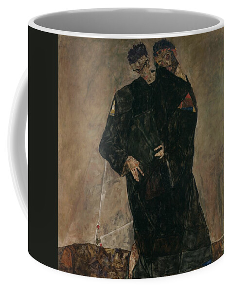 Hermits Coffee Mug featuring the painting The Hermits #3 by Egon Schiele