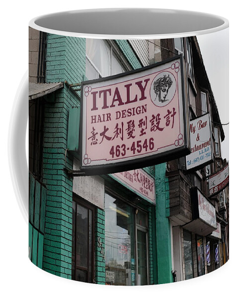 Urban Coffee Mug featuring the photograph Gerrard Signs by Kreddible Trout