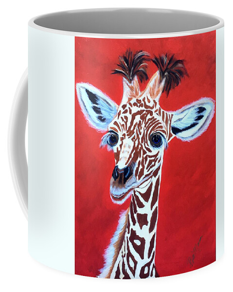  Coffee Mug featuring the painting Gerry the Giraffe by Bill Manson
