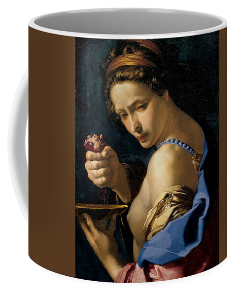 Ghismonda Coffee Mug featuring the painting Ghismonda with the Heart of Guiscardo by Lagra Art