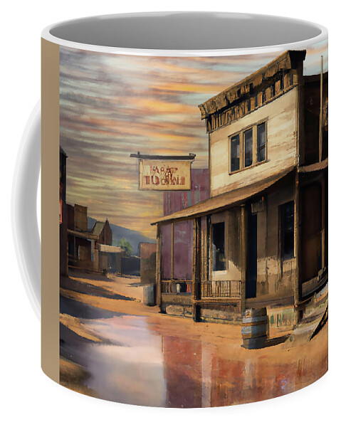 Western Coffee Mug featuring the digital art Ghost Town by Alison Frank