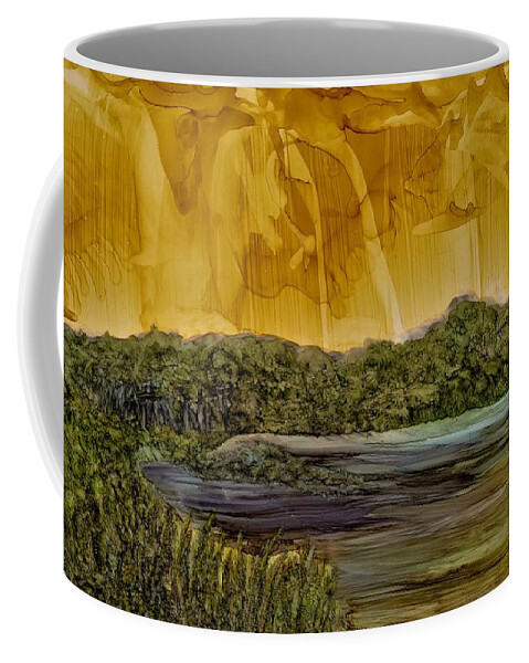 Island Coffee Mug featuring the painting Ghosts of Taahiamanu by Angela Marinari
