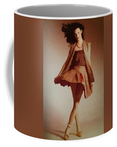 Perry Ellis Coffee Mug featuring the photograph Girl in Flared Skirt 1978 by Steve Ladner