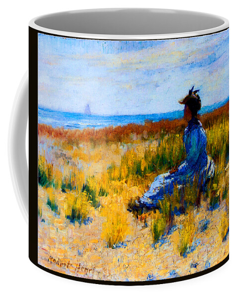 Robert Coffee Mug featuring the painting Girl Seated by the Sea 1893 by Robert Henri