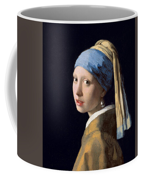 Jan Vermeer Coffee Mug featuring the painting Girl with a Pearl Earring, circa 1665 by Jan Vermeer