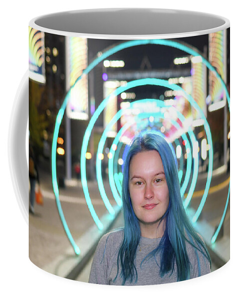 Wembley Coffee Mug featuring the photograph Girl with the blue hair by Andrew Lalchan