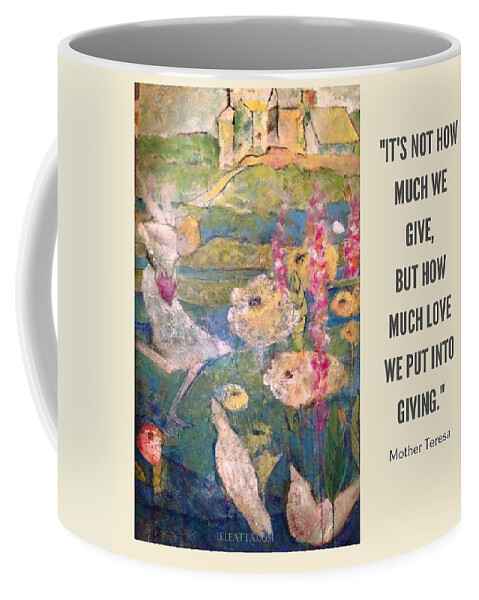 Love Coffee Mug featuring the mixed media Giving Love by Eleatta Diver