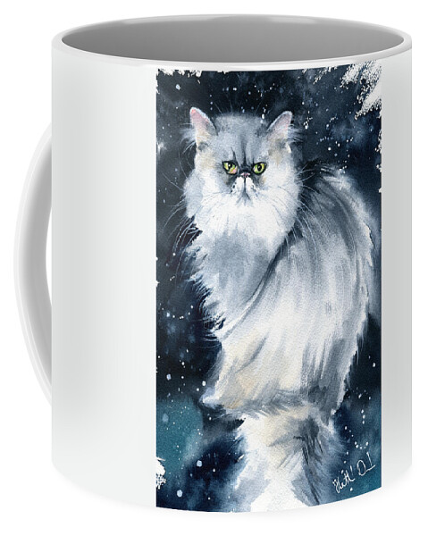 Cat Coffee Mug featuring the painting Gizmo by Dora Hathazi Mendes