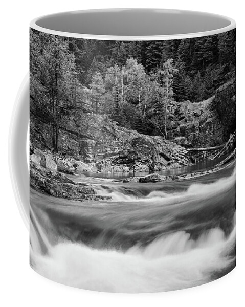 Glacier National Park Coffee Mug featuring the photograph Glacier N.P in Black and White by Henk Meijer Photography