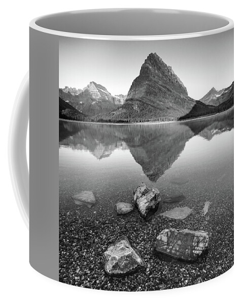Reflections Coffee Mug featuring the photograph Black and white reflections at Glacier National Park by Robert Miller