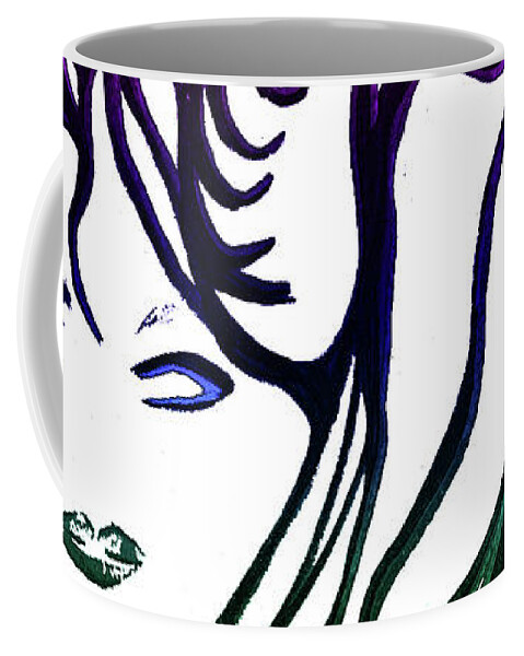 Girl Coffee Mug featuring the drawing Glamour Girl by Melinda Firestone-White