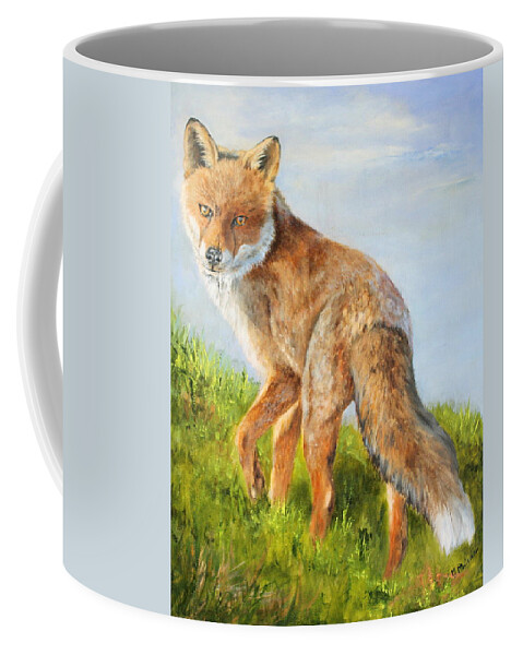 Wildlife Coffee Mug featuring the painting Glancing Back by Mary McCullah