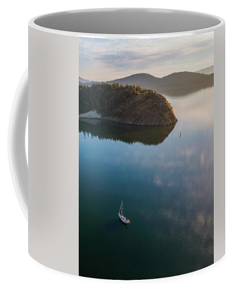 Sailboat Coffee Mug featuring the photograph Glassy Calm by Michael Rauwolf