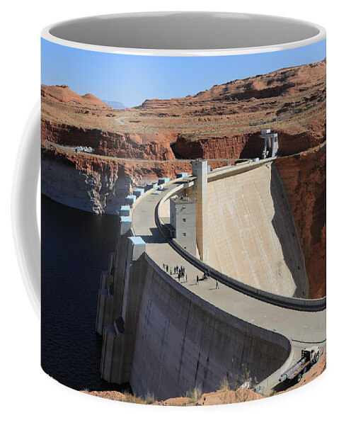 Glen Canyon Dam Coffee Mug featuring the photograph Glen Canyon Dam and Lake Powell by Richard Krebs