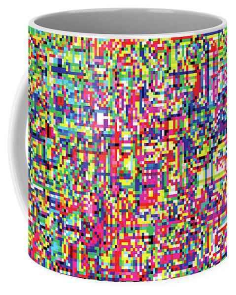 Pixel Coffee Mug featuring the digital art Glitch Number 6 by Cu Biz