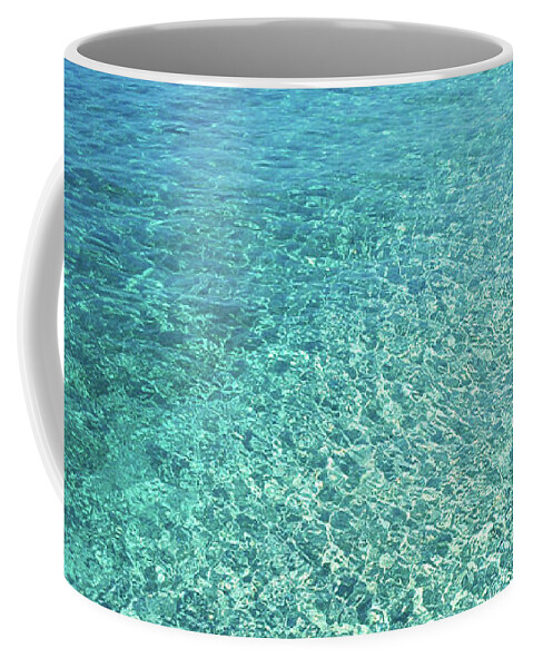 Aqua Coffee Mug featuring the photograph Calm Azure Blue Sea, with Lovely Sparkling Water in a Beautiful Sunlight by Aneta Soukalova