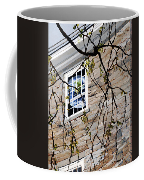Vermont Coffee Mug featuring the painting Global Crossroads by Craig Morris