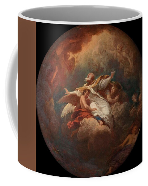  Coffee Mug featuring the drawing Gloire de saint Ambroise by Bon Boullogne French