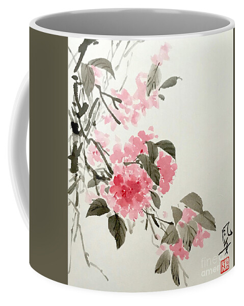 Japanese Coffee Mug featuring the painting Glory of Ephemerality by Fumiyo Yoshikawa