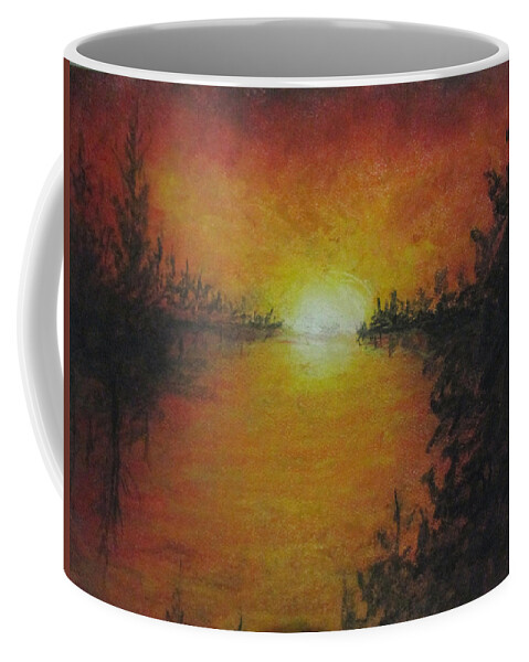 Flow Coffee Mug featuring the painting Glowing Light by Jen Shearer