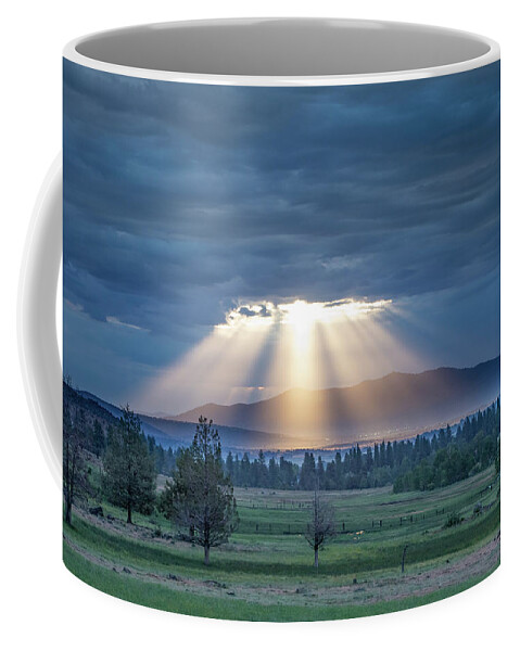Crepuscular Coffee Mug featuring the photograph God Rays by Randy Robbins