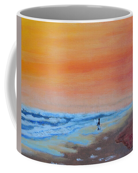 Beach Coffee Mug featuring the painting Goin' In by Mike Kling