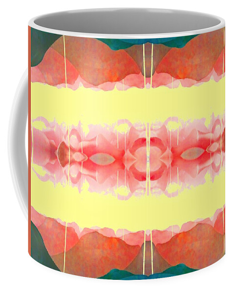 Abstract Coffee Mug featuring the digital art Gold and Rose by T Oliver