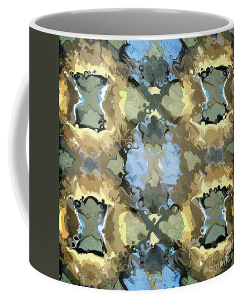 Gold Coffee Mug featuring the digital art Golden Abstract Pattern by Phil Perkins