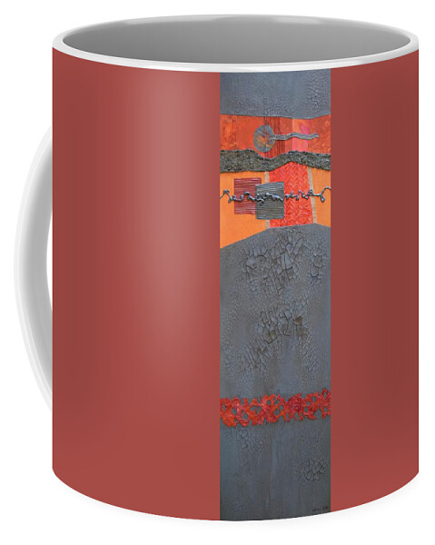 Abstract Coffee Mug featuring the painting Golden Arroyo by Nancy Jolley