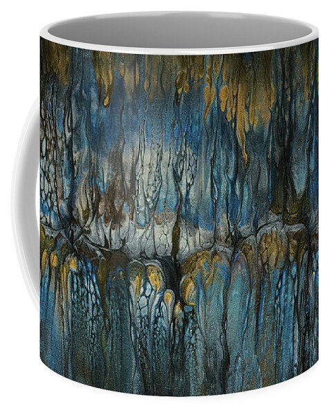 Gay Pautz Coffee Mug featuring the painting Golden Blues by Gay Pautz