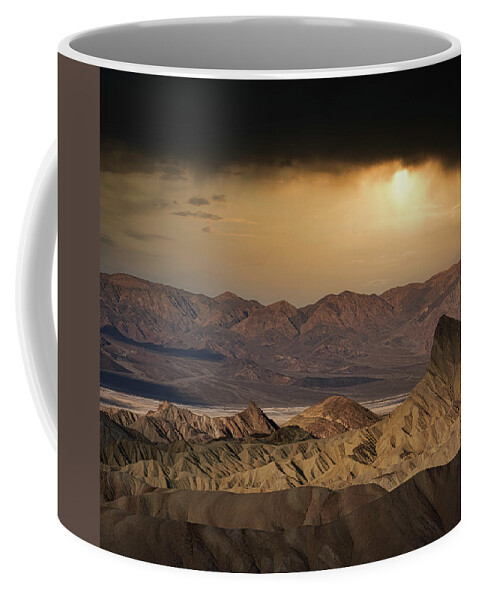 Landscape Coffee Mug featuring the photograph Golden Desert Storm by Romeo Victor