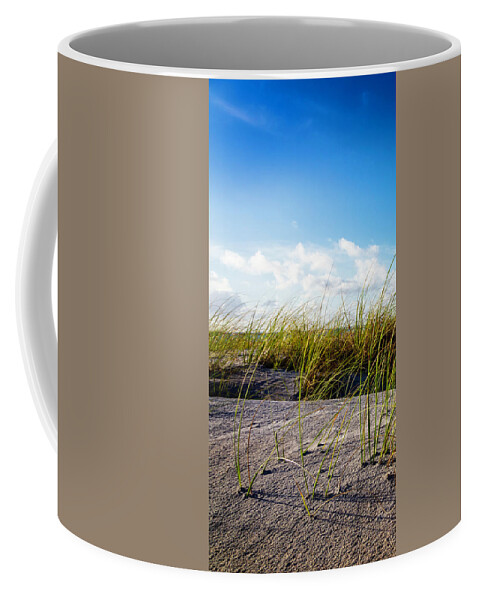 Clouds Coffee Mug featuring the photograph Golden Dune Grasses I by Debra and Dave Vanderlaan