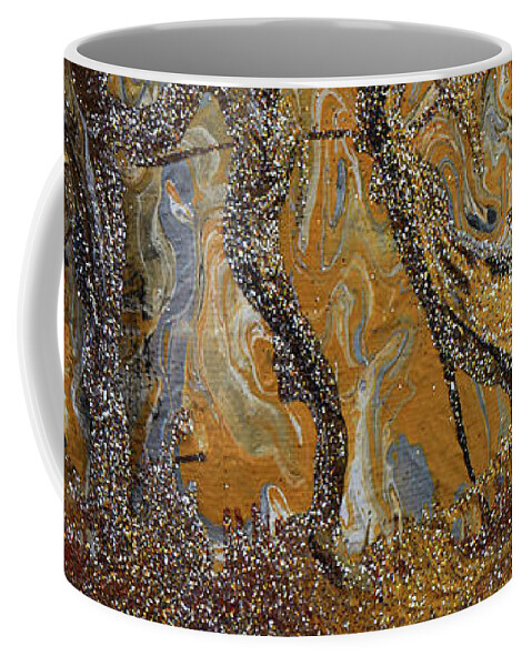 Golden Coffee Mug featuring the painting Golden Forest by Tessa Evette