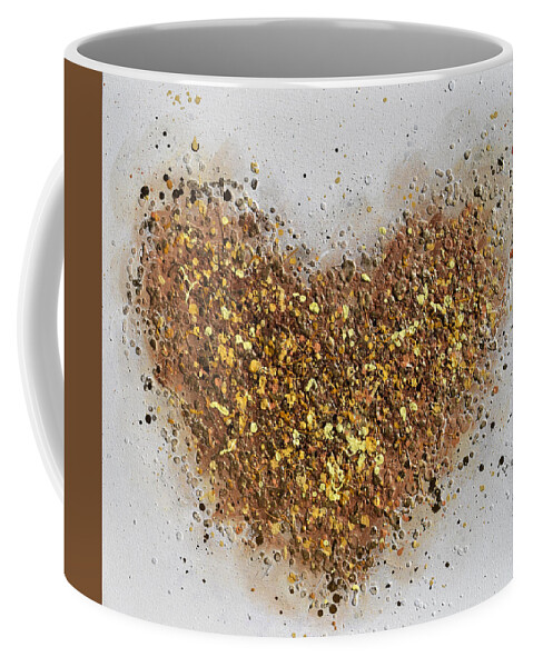 Heart Coffee Mug featuring the painting Golden Heart by Amanda Dagg