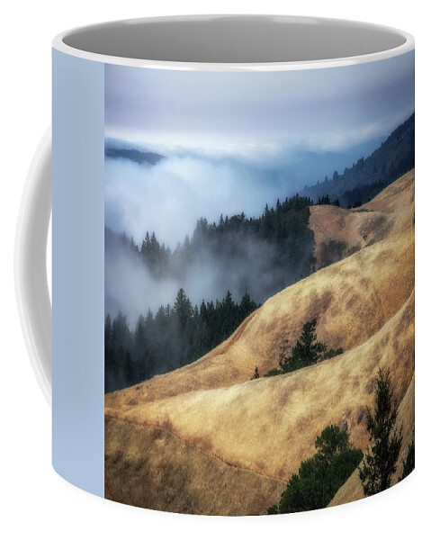 Golden Hills Coffee Mug featuring the photograph Golden Hills, Mt. Tamalpais by Donald Kinney