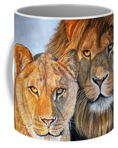 Lions Coffee Mug featuring the pastel Golden Hour by Mark Ray