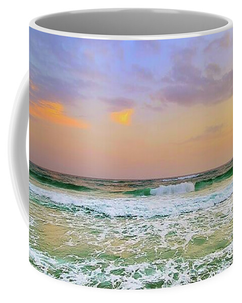 Gulf Of Mexico Coffee Mug featuring the photograph Golden Hour On The Beach by Ally White
