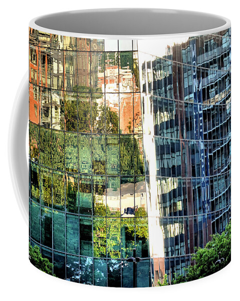 Abstract Coffee Mug featuring the photograph Golden Hour Reflections - A NoMa Impression by Steve Ember