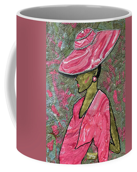 Polymer Clay Coffee Mug featuring the mixed media Golden Lady by Deborah Stanley