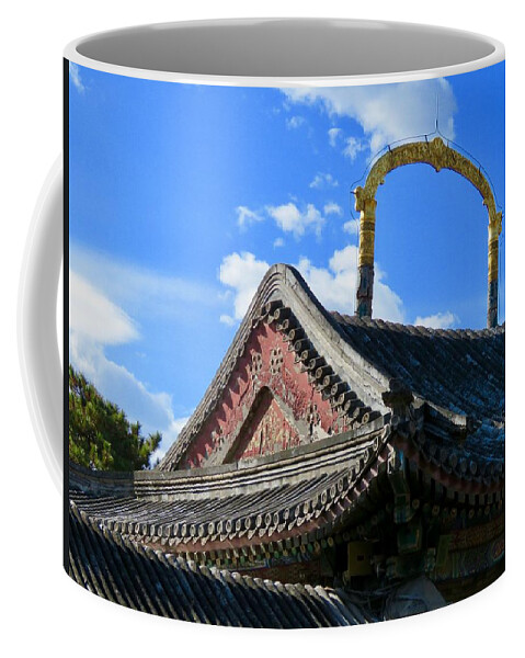 China Coffee Mug featuring the photograph Golden Arch by Kerry Obrist