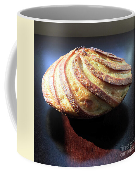 Bread Coffee Mug featuring the photograph Golden Sourdough Swirls 1 by Amy E Fraser