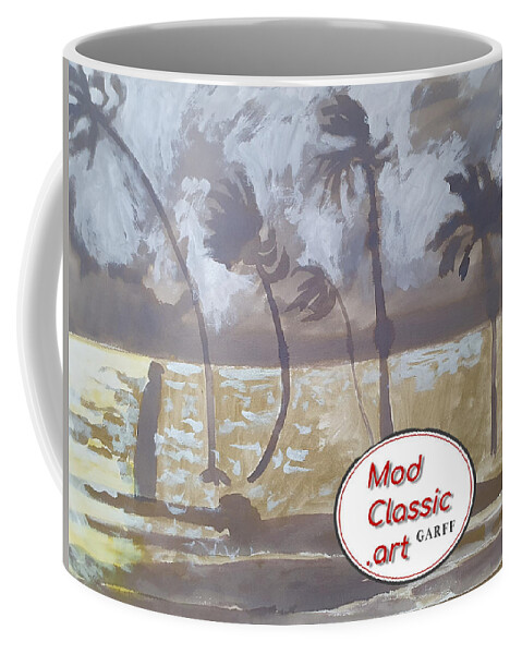 Ancient Egypt Coffee Mug featuring the painting Golden Storm ModClassic Art by Enrico Garff